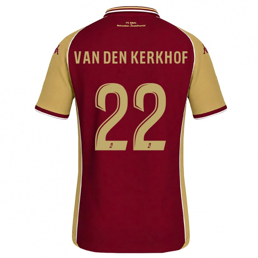 Danxen Mænd Kevin Van Den Kerkhof #22 Gyldenrod Mørkerød Hjemmebane Spillertrøjer 2026/27 Trøje T-Shirt
