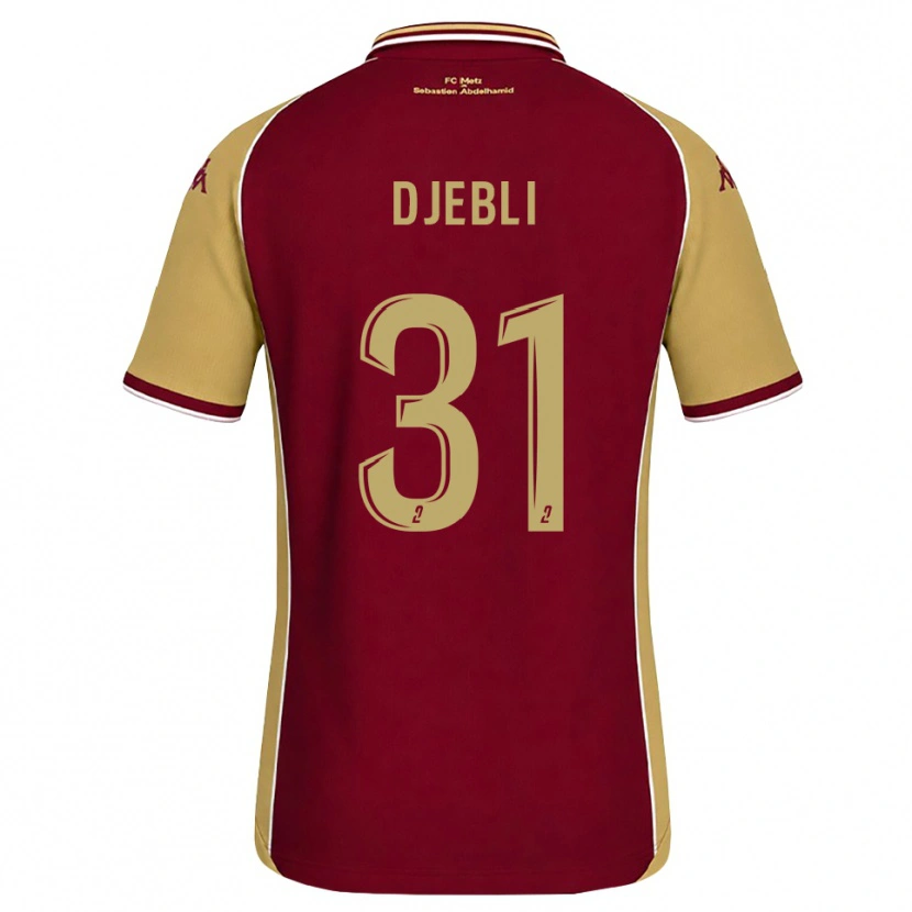 Danxen Mænd Assia Djebli #31 Gyldenrod Mørkerød Hjemmebane Spillertrøjer 2026/27 Trøje T-Shirt