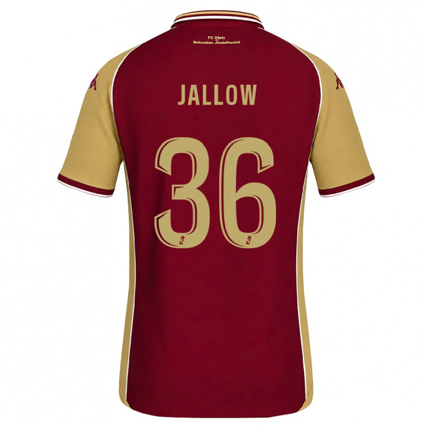 Danxen Mænd Ablie Jallow #36 Gyldenrod Mørkerød Hjemmebane Spillertrøjer 2026/27 Trøje T-Shirt
