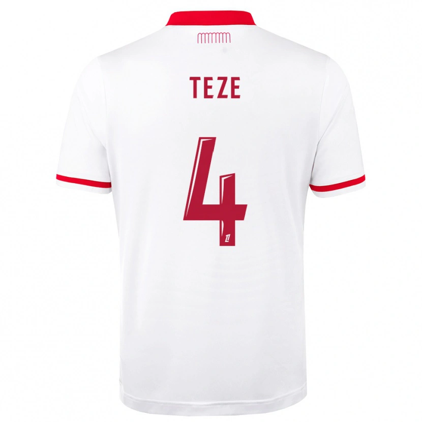 Danxen Mænd Jordan Teze #4 Rød Hvid Hjemmebane Spillertrøjer 2026/27 Trøje T-Shirt