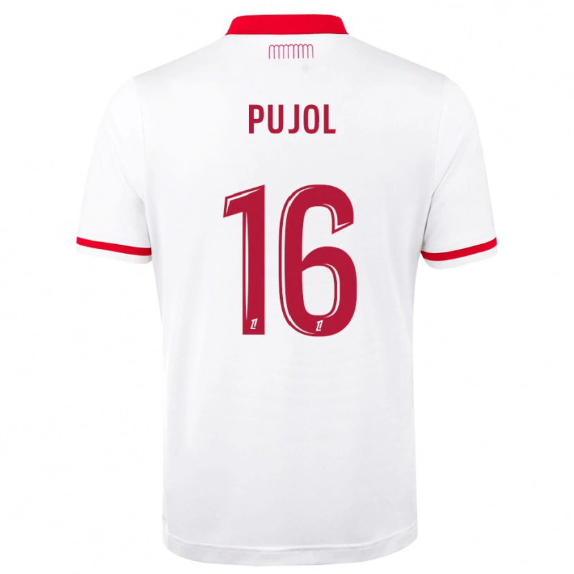 Danxen Mænd Yoann Pujol #16 Rød Hvid Hjemmebane Spillertrøjer 2026/27 Trøje T-Shirt