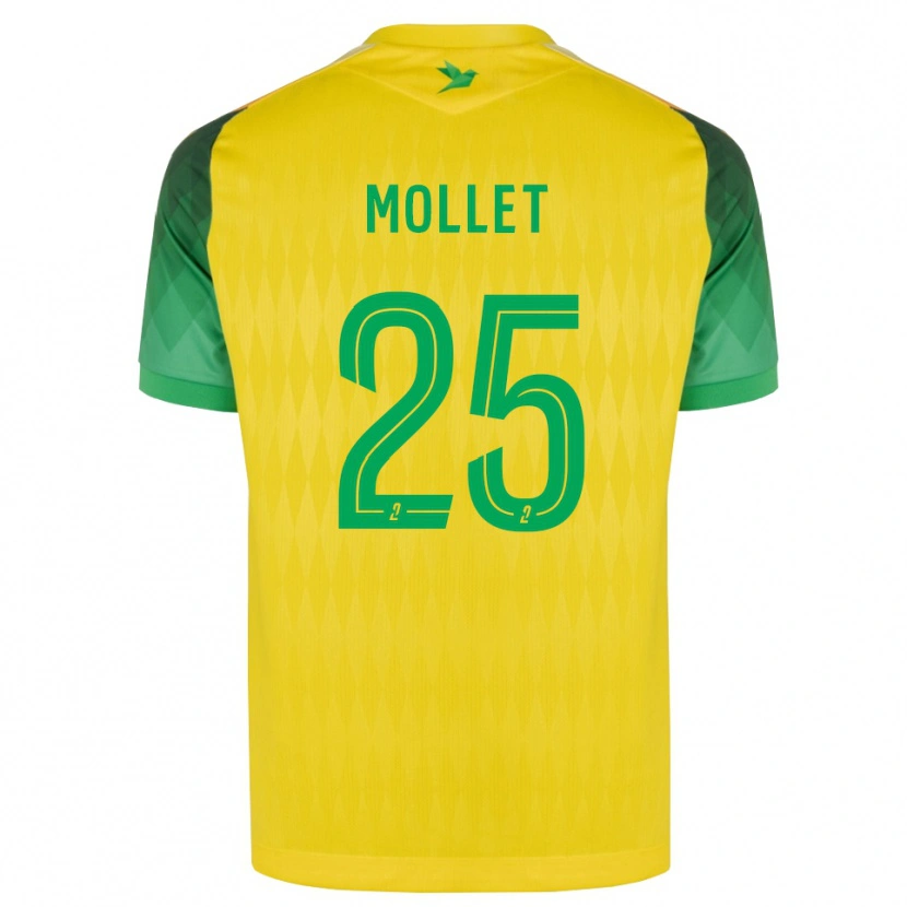 Danxen Mænd Florent Mollet #25 Gul Grøn Rød Hjemmebane Spillertrøjer 2026/27 Trøje T-Shirt