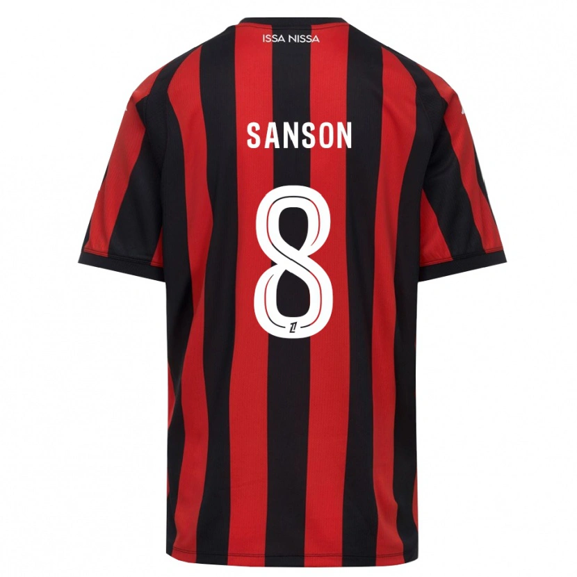 Danxen Mænd Morgan Sanson #8 Rød Sort Hvid Hjemmebane Spillertrøjer 2026/27 Trøje T-Shirt