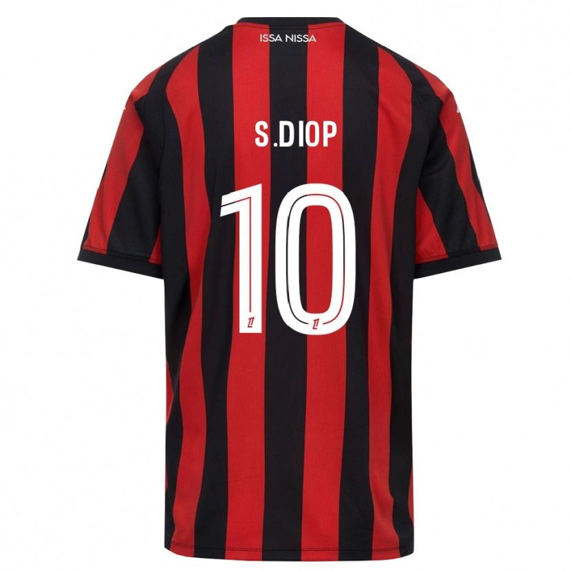 Danxen Mænd Sofiane Diop #10 Rød Sort Hvid Hjemmebane Spillertrøjer 2026/27 Trøje T-Shirt