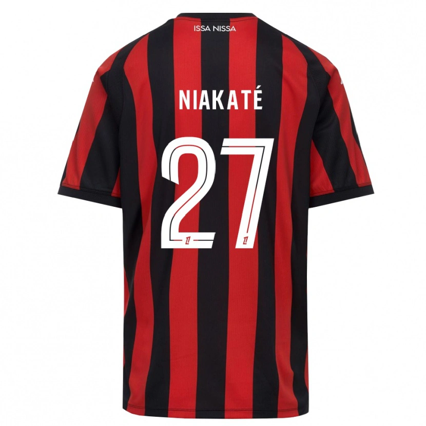 Danxen Mænd Yakaré Niakaté #27 Rød Sort Hvid Hjemmebane Spillertrøjer 2026/27 Trøje T-Shirt