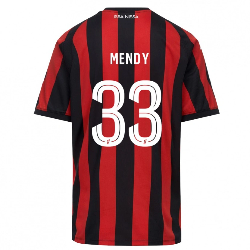 Danxen Mænd Antoine Mendy #33 Rød Sort Hvid Hjemmebane Spillertrøjer 2026/27 Trøje T-Shirt