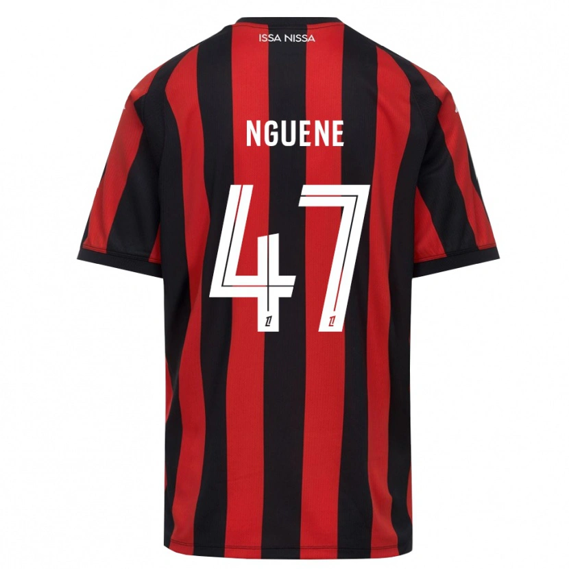 Danxen Mænd Bernard Nguene #47 Rød Sort Hvid Hjemmebane Spillertrøjer 2026/27 Trøje T-Shirt