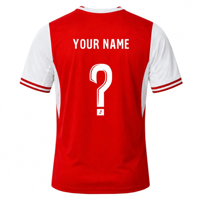 Danxen Mænd Dit Navn #0 Rød Hvid Hjemmebane Spillertrøjer 2026/27 Trøje T-Shirt