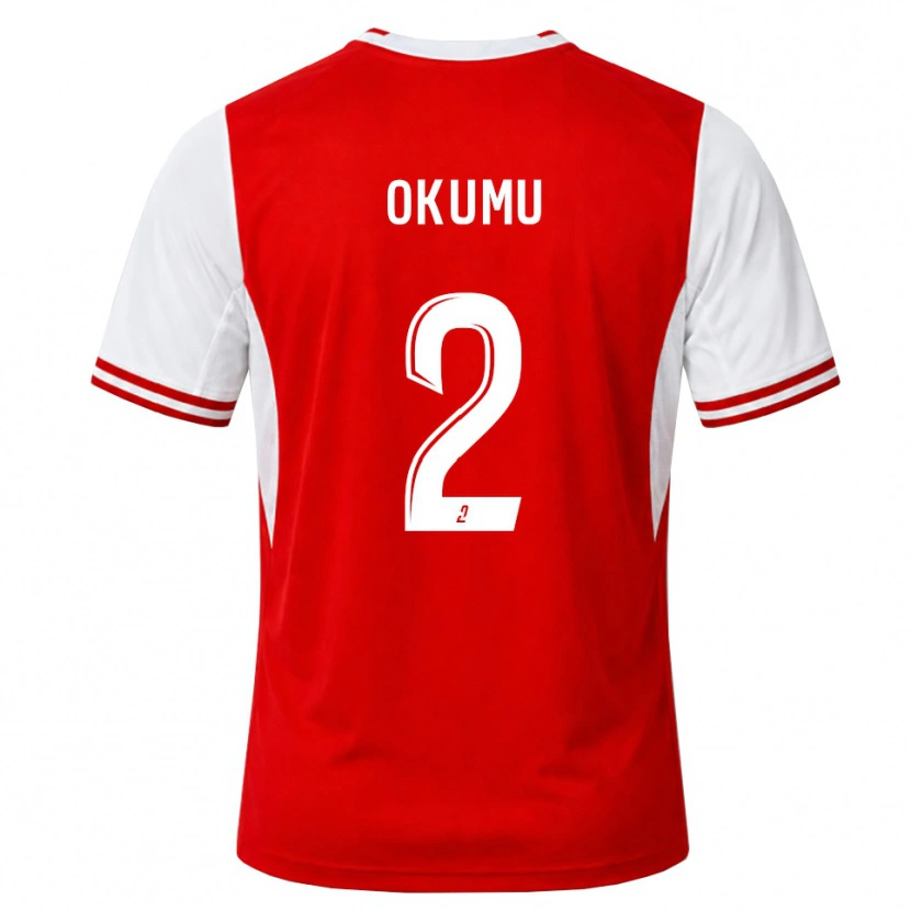 Danxen Mænd Joseph Okumu #2 Rød Hvid Hjemmebane Spillertrøjer 2026/27 Trøje T-Shirt