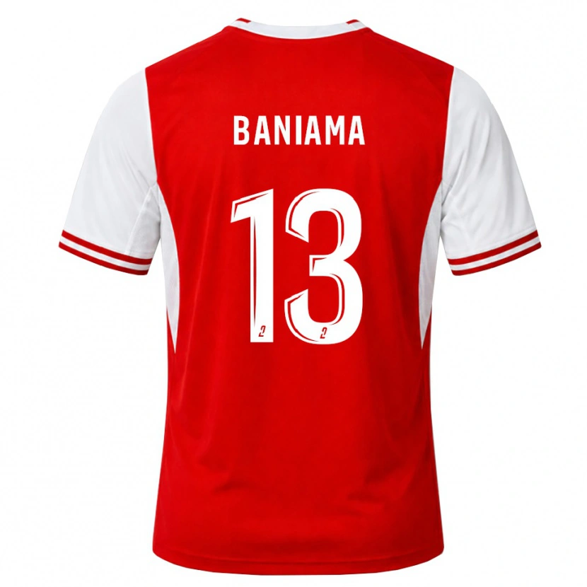 Danxen Mænd Messie Baniama #13 Rød Hvid Hjemmebane Spillertrøjer 2026/27 Trøje T-Shirt