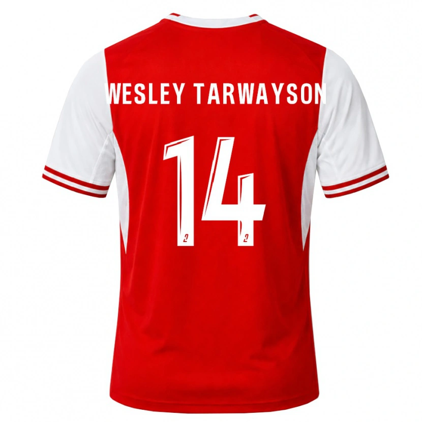 Danxen Mænd James Wesley Tarwayson #14 Rød Hvid Hjemmebane Spillertrøjer 2026/27 Trøje T-Shirt