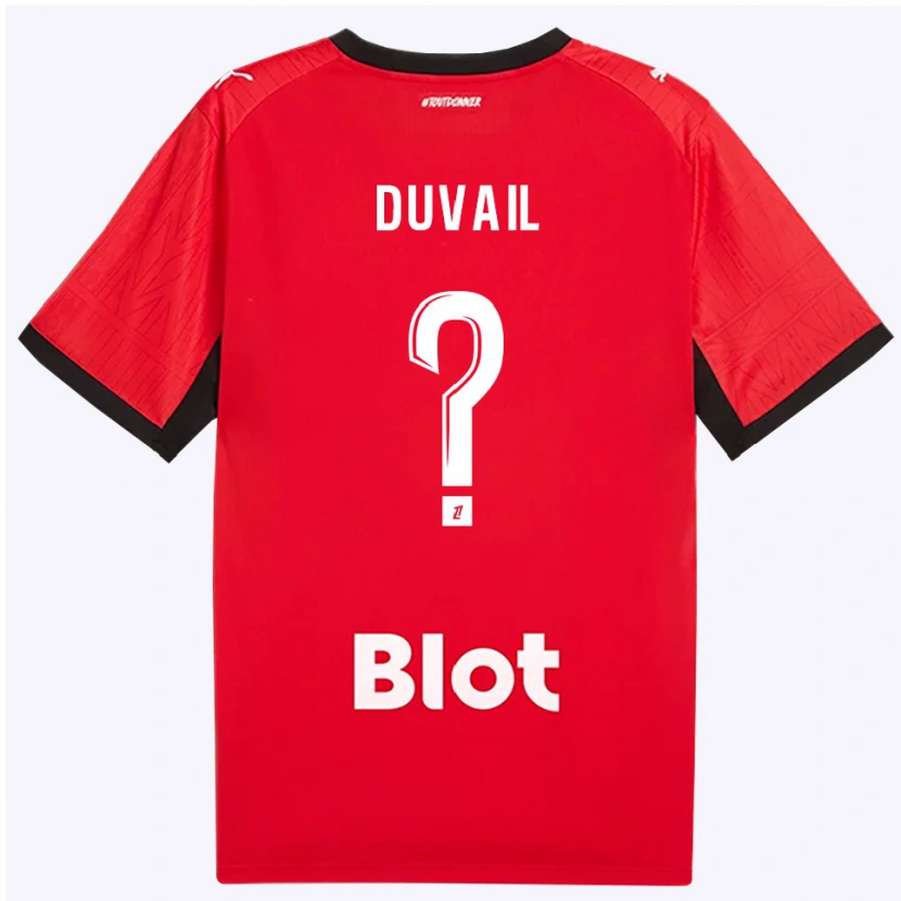 Danxen Mænd Jules Duvail #0 Rød Sort Hvid Hjemmebane Spillertrøjer 2026/27 Trøje T-Shirt