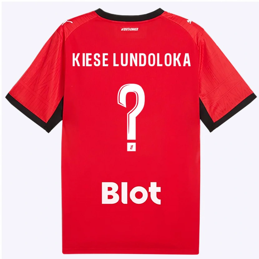 Danxen Mænd Jeanslor Kiese Lundoloka #0 Rød Sort Hvid Hjemmebane Spillertrøjer 2026/27 Trøje T-Shirt