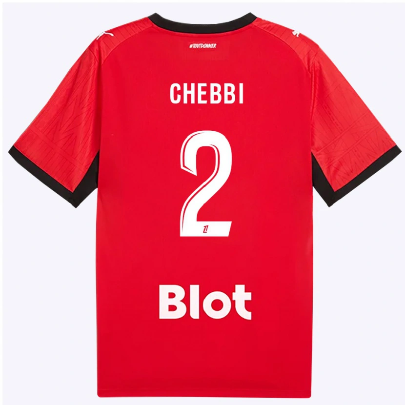 Danxen Mænd Mohamed Chebbi #2 Rød Sort Hvid Hjemmebane Spillertrøjer 2026/27 Trøje T-Shirt