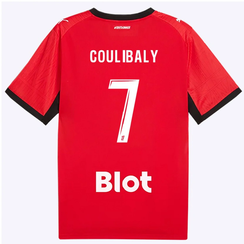 Danxen Mænd Boukary Coulibaly #7 Rød Sort Hvid Hjemmebane Spillertrøjer 2026/27 Trøje T-Shirt