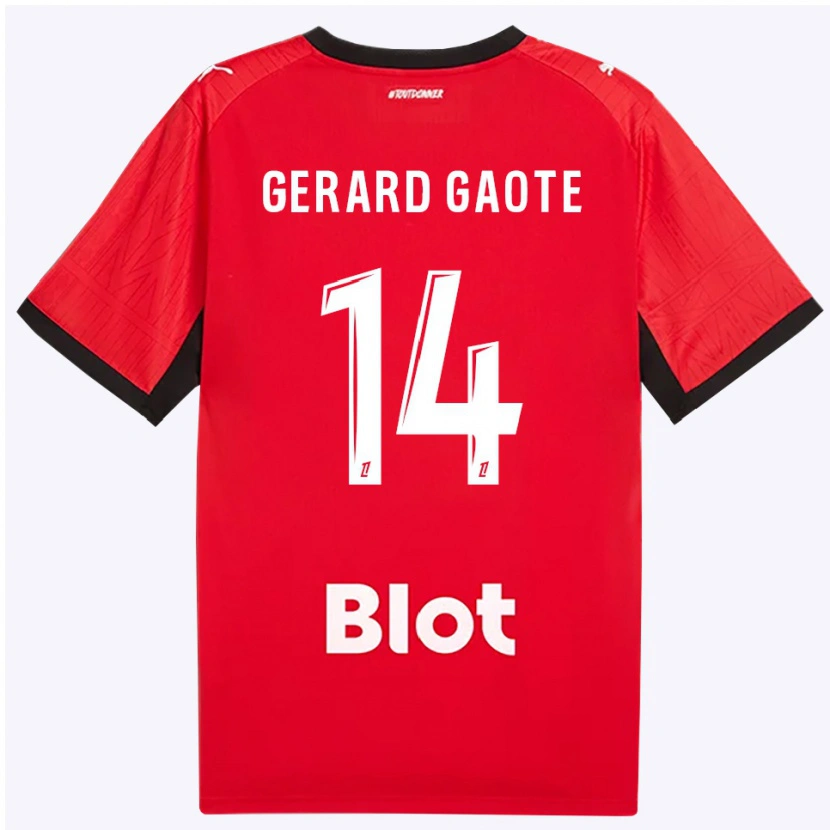 Danxen Mænd Steven Gaote #14 Rød Sort Hvid Hjemmebane Spillertrøjer 2026/27 Trøje T-Shirt