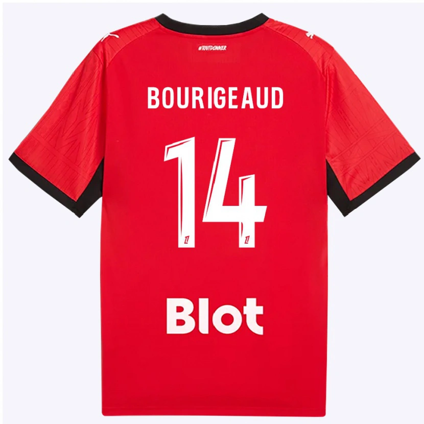 Danxen Mænd Benjamin Bourigeaud #14 Rød Sort Hvid Hjemmebane Spillertrøjer 2026/27 Trøje T-Shirt