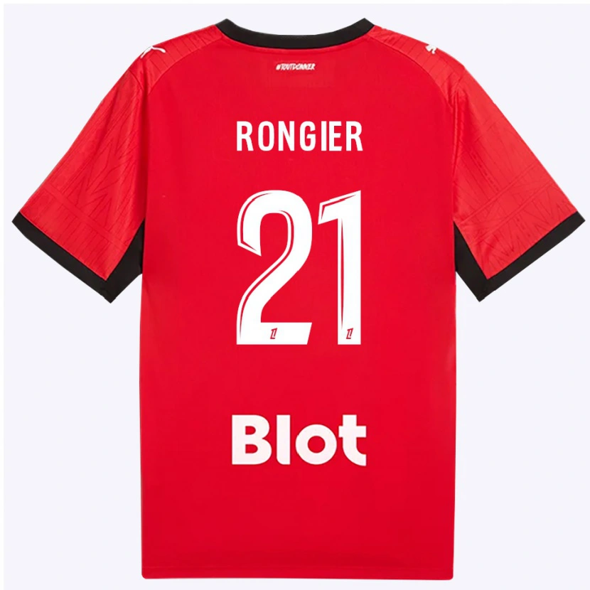 Danxen Mænd Valentin Rongier #21 Rød Sort Hvid Hjemmebane Spillertrøjer 2026/27 Trøje T-Shirt