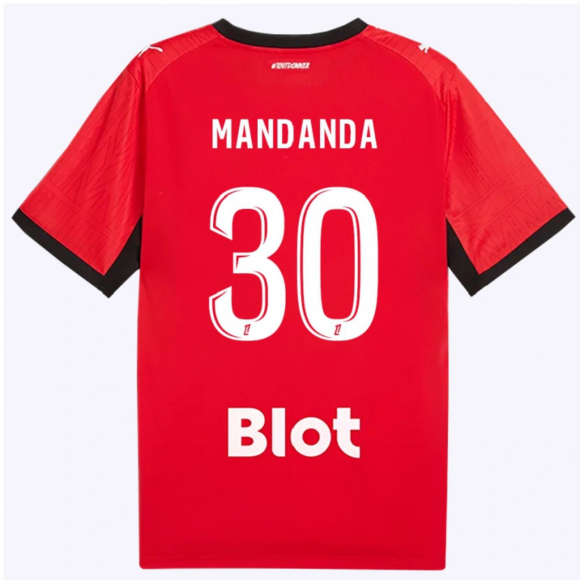 Danxen Mænd Steve Mandanda #30 Rød Sort Hvid Hjemmebane Spillertrøjer 2026/27 Trøje T-Shirt