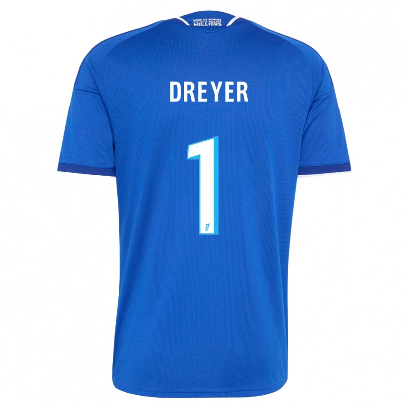 Danxen Mænd Matthieu Dreyer #1 Kongeblå Hvid Hjemmebane Spillertrøjer 2026/27 Trøje T-Shirt