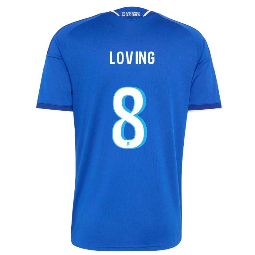Danxen Mænd Emma Loving #8 Kongeblå Hvid Hjemmebane Spillertrøjer 2026/27 Trøje T-Shirt