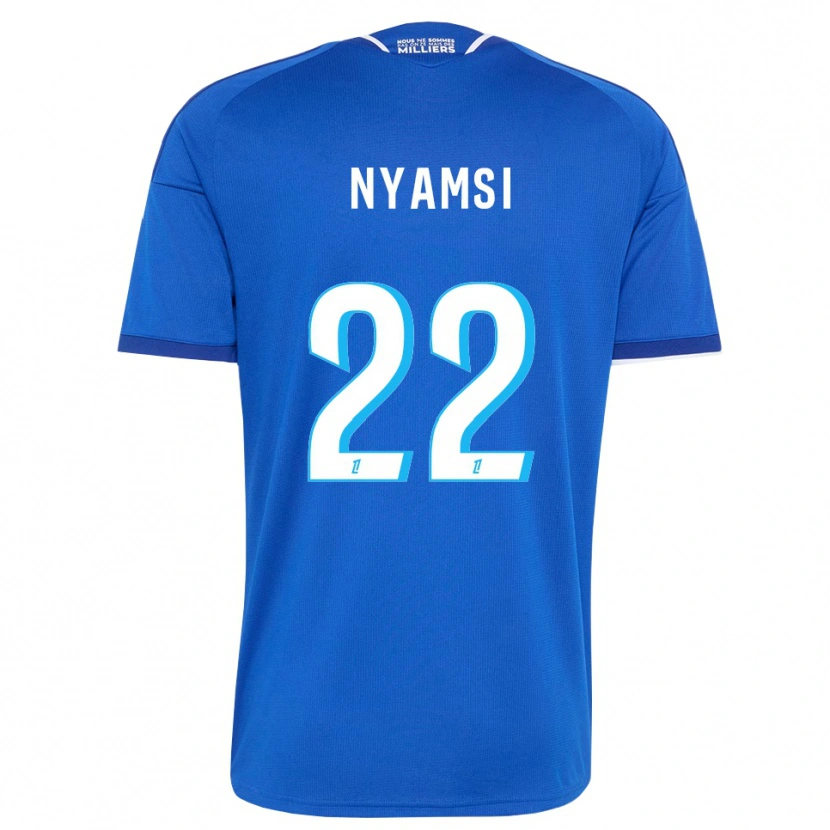 Danxen Mænd Gerzino Nyamsi #22 Kongeblå Hvid Hjemmebane Spillertrøjer 2026/27 Trøje T-Shirt