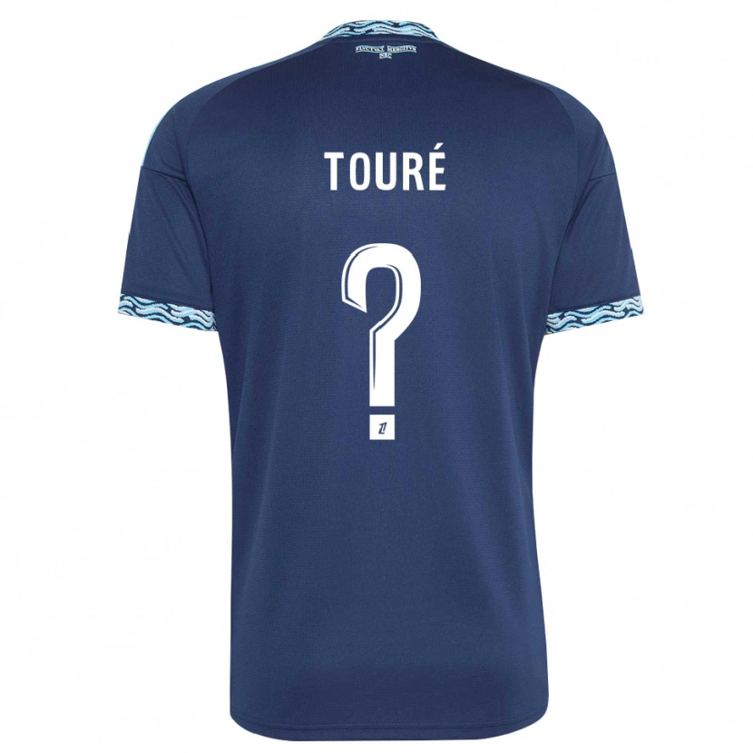 Danxen Mænd Kaïs Touré #0 Stålblå Hvid Hjemmebane Spillertrøjer 2026/27 Trøje T-Shirt