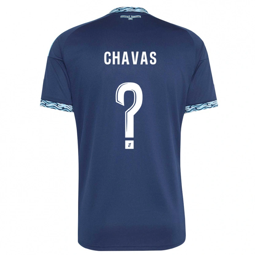 Danxen Mænd Mylène Chavas #0 Stålblå Hvid Hjemmebane Spillertrøjer 2026/27 Trøje T-Shirt