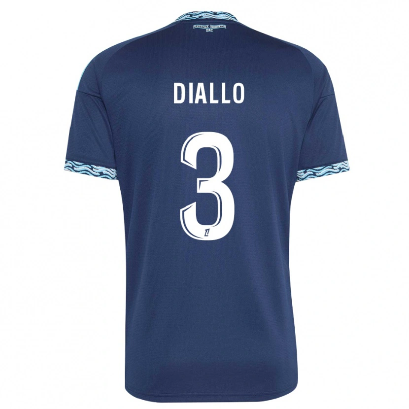 Danxen Mænd Ibrahim Diallo #3 Stålblå Hvid Hjemmebane Spillertrøjer 2026/27 Trøje T-Shirt