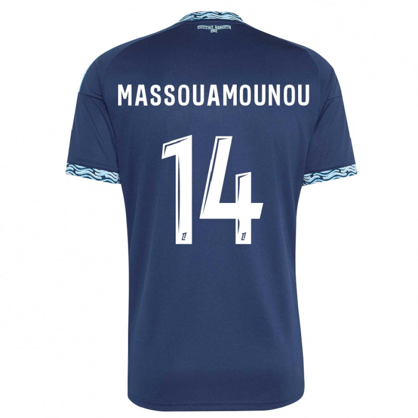 Danxen Mænd Patino Massouamounou #14 Stålblå Hvid Hjemmebane Spillertrøjer 2026/27 Trøje T-Shirt