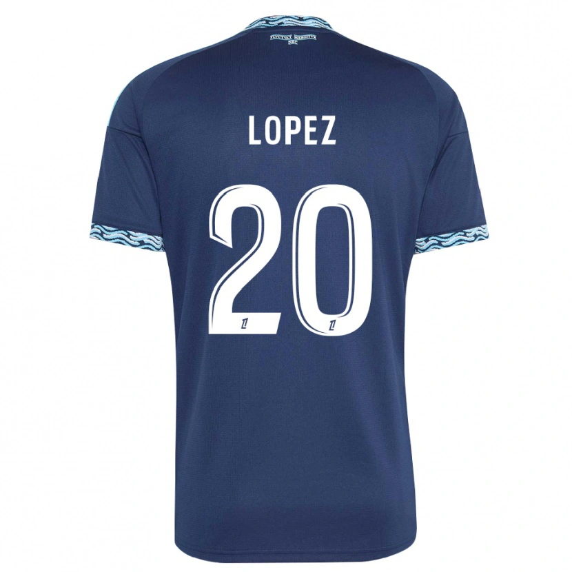 Danxen Mænd Julien Lopez #20 Stålblå Hvid Hjemmebane Spillertrøjer 2026/27 Trøje T-Shirt