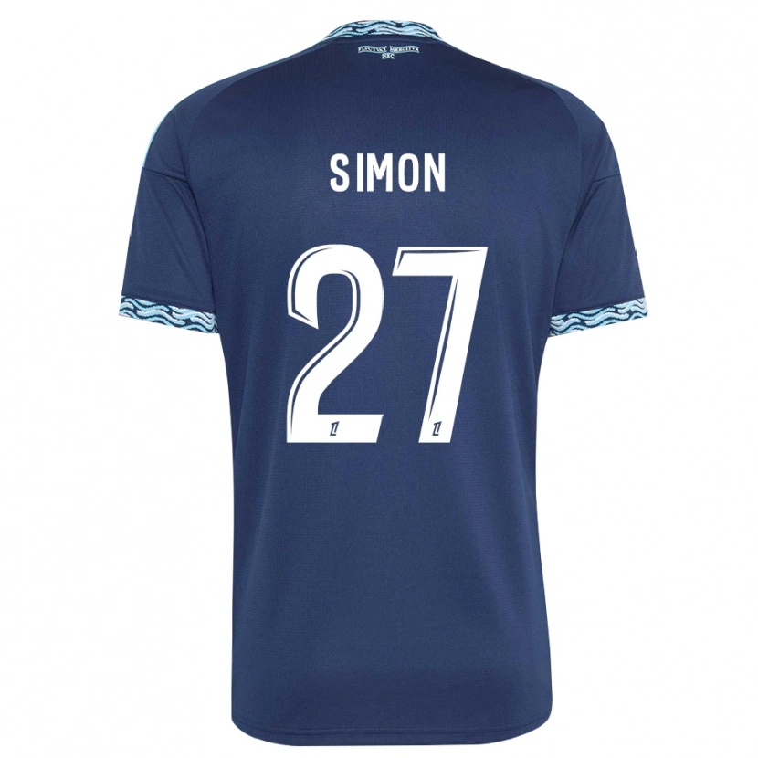Danxen Mænd Moses Simon #27 Stålblå Hvid Hjemmebane Spillertrøjer 2026/27 Trøje T-Shirt