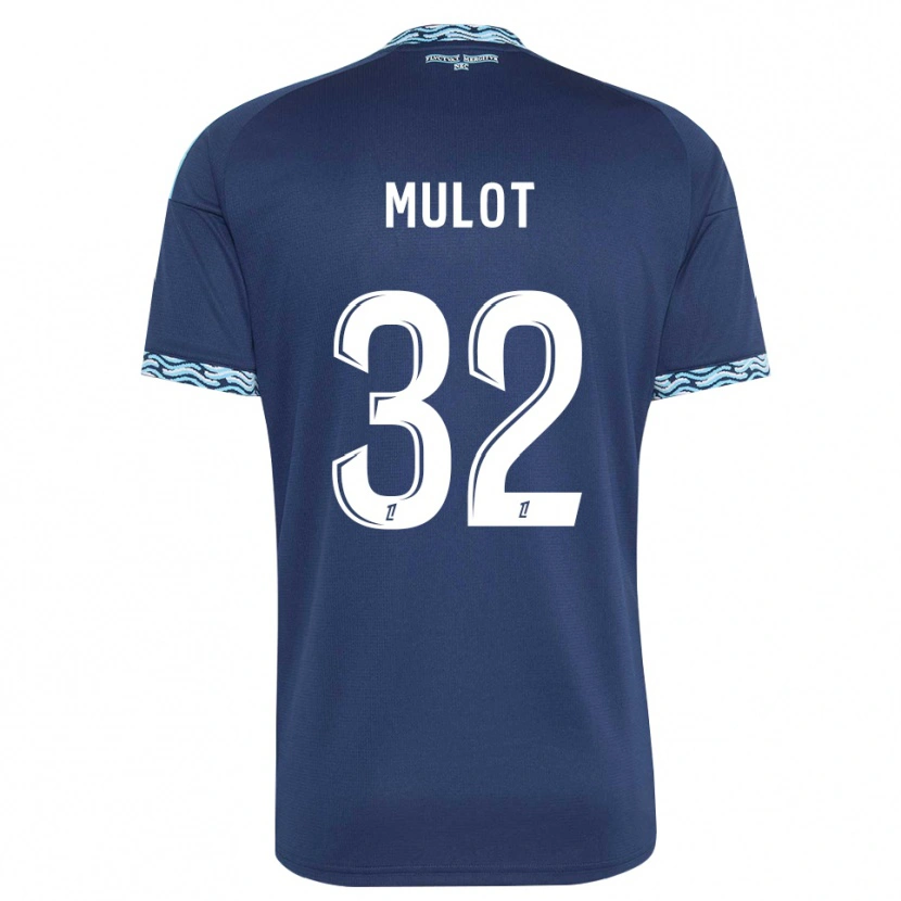 Danxen Mænd Marie Mulot #32 Stålblå Hvid Hjemmebane Spillertrøjer 2026/27 Trøje T-Shirt