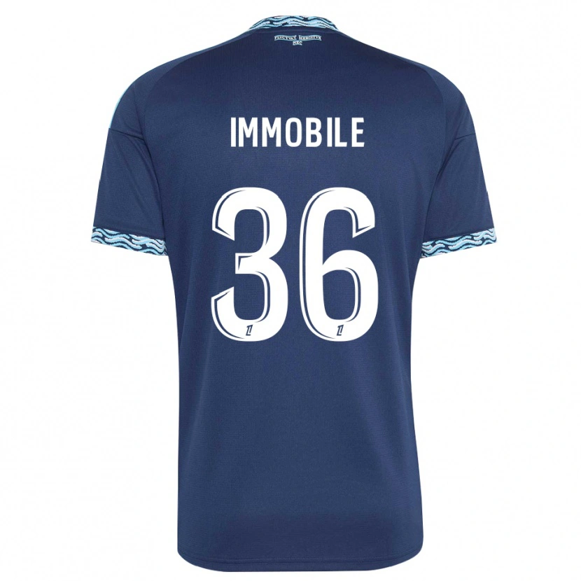 Danxen Mænd Ciro Immobile #36 Stålblå Hvid Hjemmebane Spillertrøjer 2026/27 Trøje T-Shirt