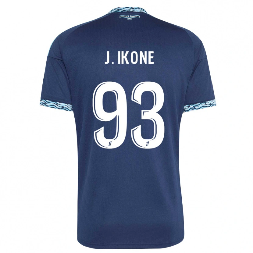 Danxen Mænd Jonathan Ikoné #93 Stålblå Hvid Hjemmebane Spillertrøjer 2026/27 Trøje T-Shirt