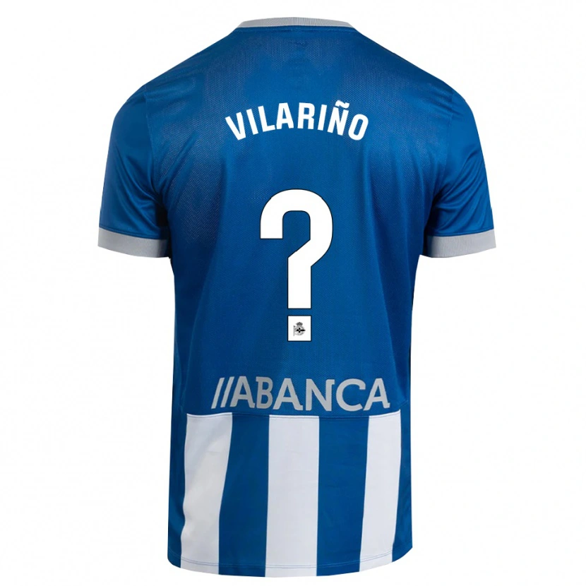 Danxen Mænd Antón Vilariño #0 Blå Grå Hvid Hjemmebane Spillertrøjer 2026/27 Trøje T-Shirt