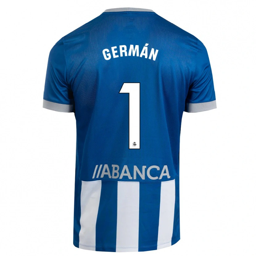 Danxen Mænd Germán Parreño #1 Blå Grå Hvid Hjemmebane Spillertrøjer 2026/27 Trøje T-Shirt