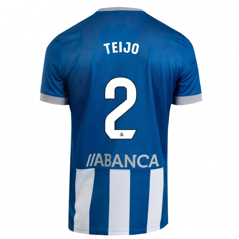 Danxen Mænd Quique Teijo #2 Blå Grå Hvid Hjemmebane Spillertrøjer 2026/27 Trøje T-Shirt