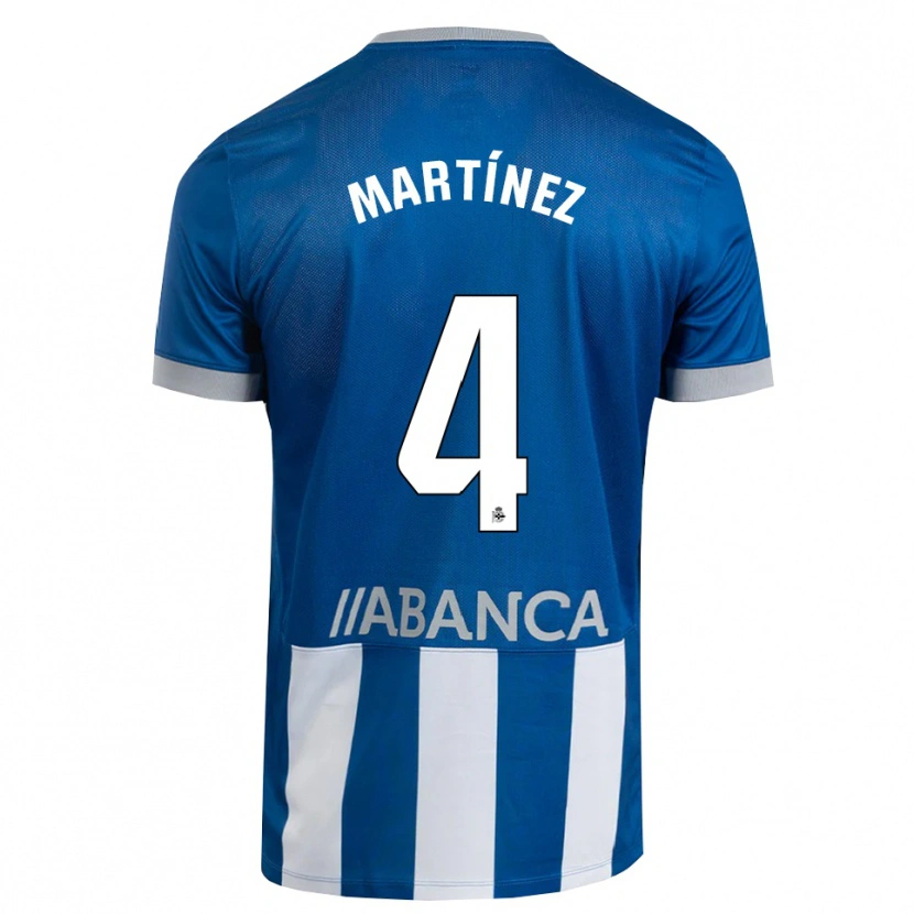 Danxen Mænd Pablo Martínez #4 Blå Grå Hvid Hjemmebane Spillertrøjer 2026/27 Trøje T-Shirt
