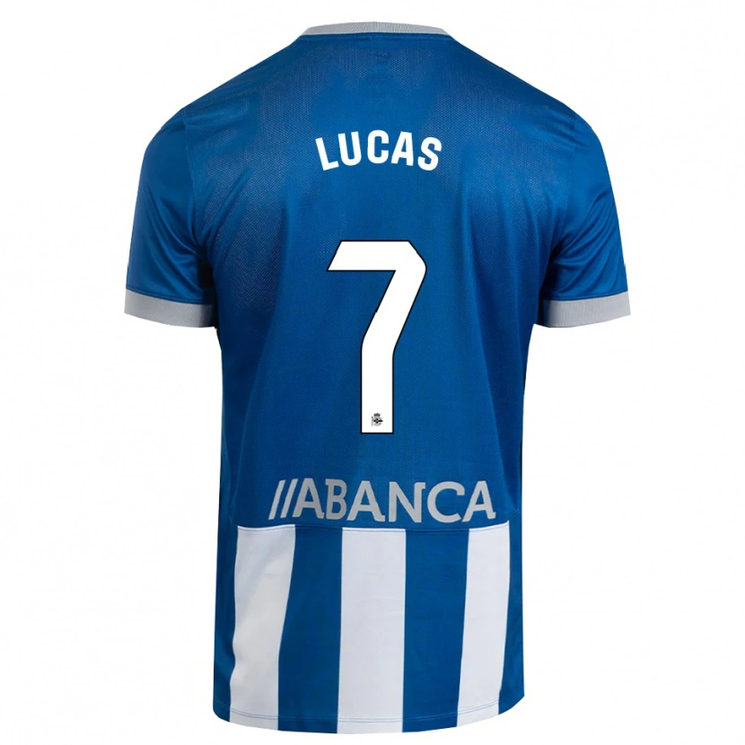 Danxen Mænd Lucas Pérez #7 Blå Grå Hvid Hjemmebane Spillertrøjer 2026/27 Trøje T-Shirt