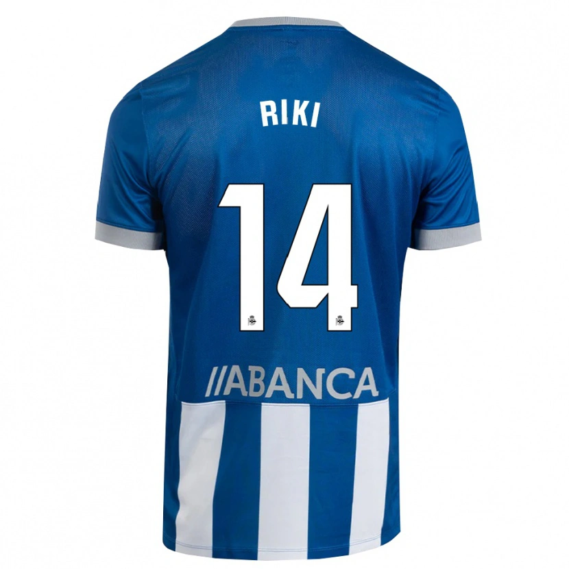 Danxen Mænd Riki Rodríguez #14 Blå Grå Hvid Hjemmebane Spillertrøjer 2026/27 Trøje T-Shirt