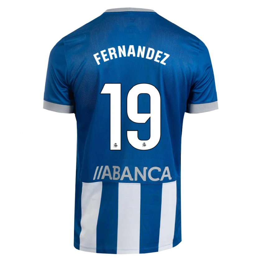 Danxen Mænd Quique Fernández #19 Blå Grå Hvid Hjemmebane Spillertrøjer 2026/27 Trøje T-Shirt