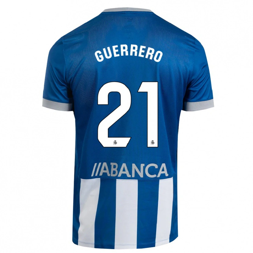Danxen Mænd Adrián Guerrero #21 Blå Grå Hvid Hjemmebane Spillertrøjer 2026/27 Trøje T-Shirt