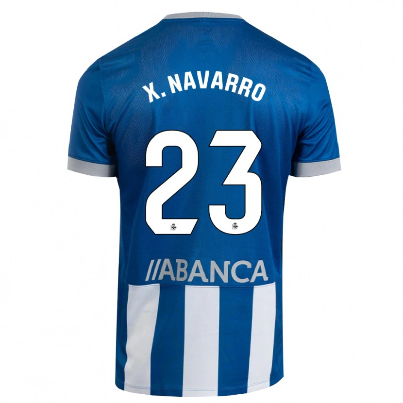 Danxen Mænd Ximo Navarro #23 Blå Grå Hvid Hjemmebane Spillertrøjer 2026/27 Trøje T-Shirt