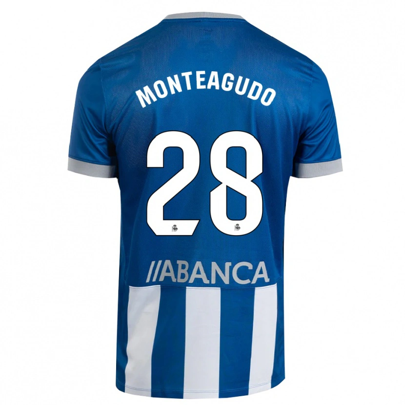 Danxen Mænd Paula Monteagudo #28 Blå Grå Hvid Hjemmebane Spillertrøjer 2026/27 Trøje T-Shirt