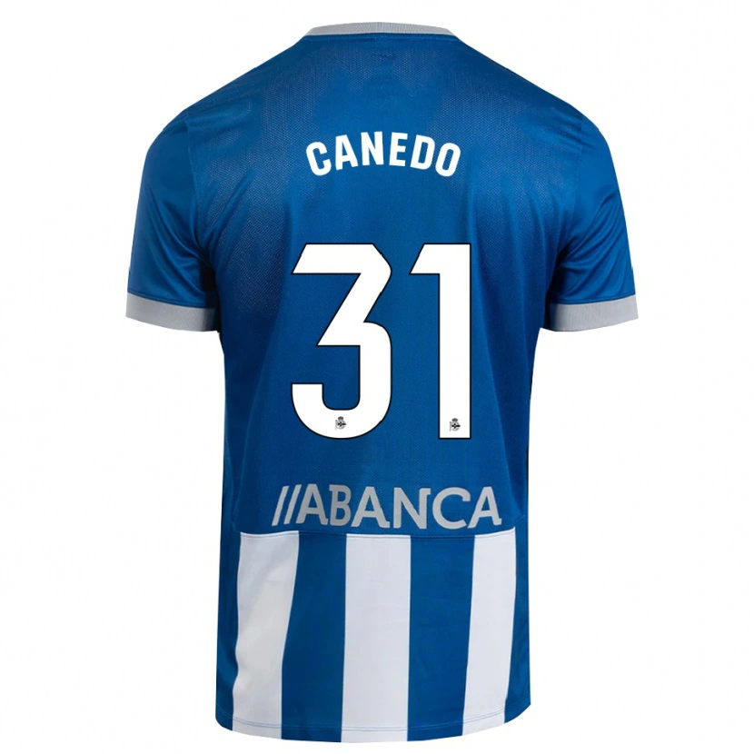 Danxen Mænd Damián Canedo #31 Blå Grå Hvid Hjemmebane Spillertrøjer 2026/27 Trøje T-Shirt