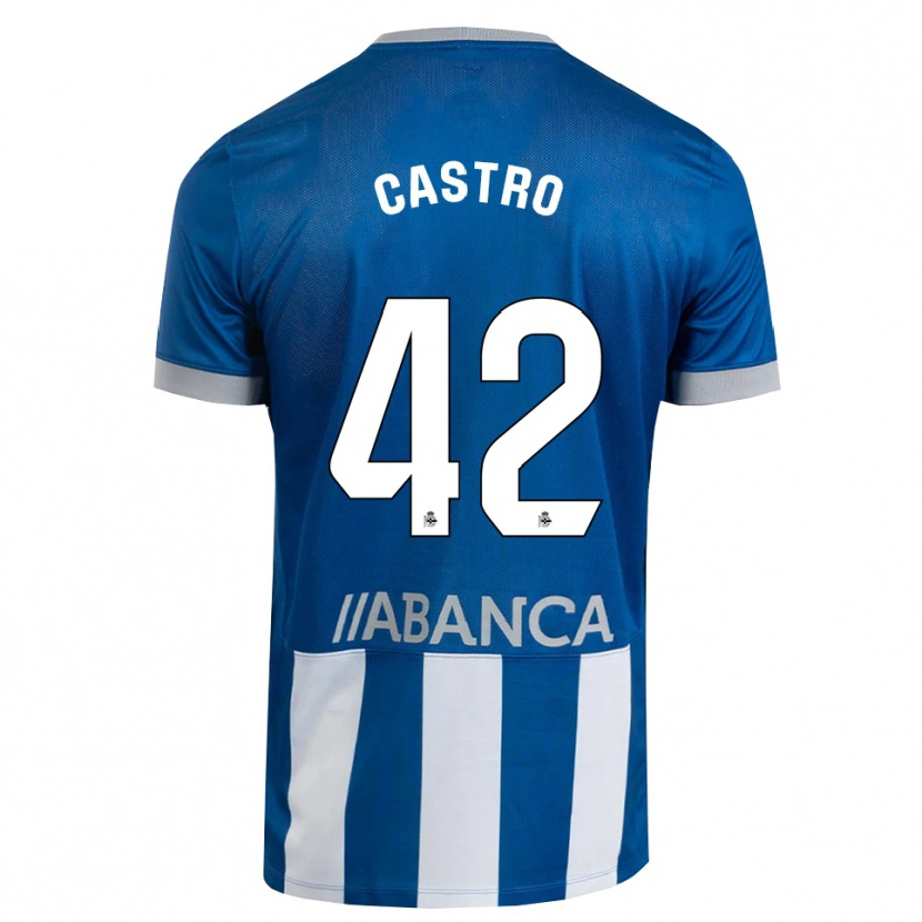 Danxen Mænd Lucas Castro #42 Blå Grå Hvid Hjemmebane Spillertrøjer 2026/27 Trøje T-Shirt
