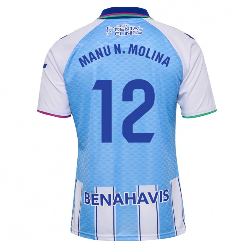Danxen Mænd Manu Molina #12 Dyb Himmelblå Hvid Hjemmebane Spillertrøjer 2026/27 Trøje T-Shirt