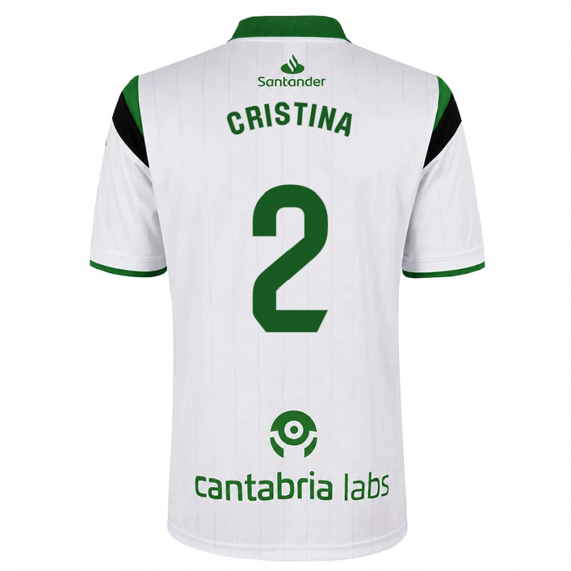 Danxen Mænd Cristina Muñoz García #2 Hvid Grøn Sort Hjemmebane Spillertrøjer 2026/27 Trøje T-Shirt