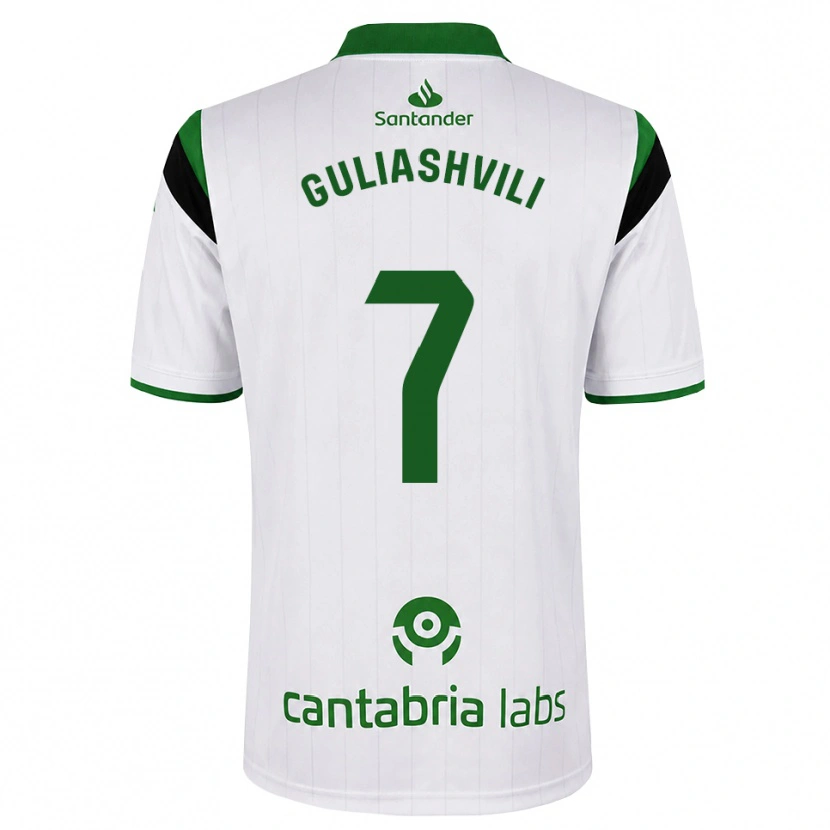 Danxen Mænd Giorgi Guliashvili #7 Hvid Grøn Sort Hjemmebane Spillertrøjer 2026/27 Trøje T-Shirt